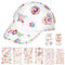 Landifor DIY Baseballkappe Bastelset Kinder Kappen Baseball Caps Baseballcap Sport Baseballmütze mit Edelstein Aufklebern Sonnenhut Weiß Kappe Selbst Gestalten Weihnachten Geschenke für Mädchen