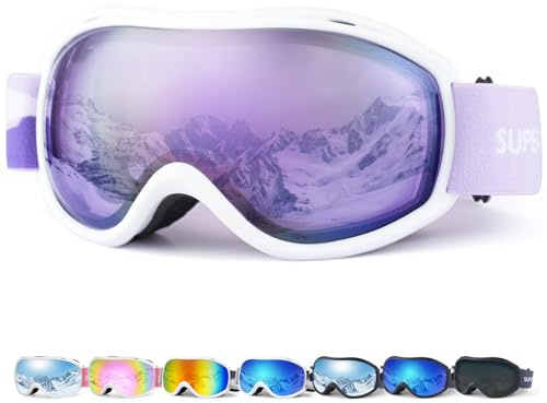 Supertrip Skibrille Damen Herren, Snowboard Brille für Brillenträger | Snowboardbrille Erwachsene Jugendliche OTG UV-Schutz Kompatibler Helm Anti Fog Skibrillen Sphärisch Verspiegelt