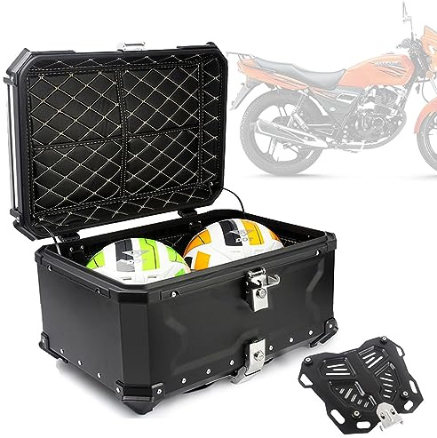 FUYAO Motorrad Koffer Aluminium Top Case Scooter Koffer, 45L 55L 65L 80L 100L wasserdichte Helmkoffer Motorradhecktasche Für Roller, Motorrad, Moped & Quad