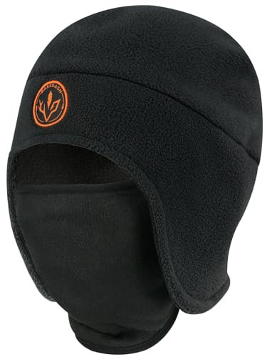 Bassdash Beanie Mütze Wintermütze 2-in-1 Mütze aus Weichem Fleece mit Skimasken Ohrenklappe Angel und Jagd Mütze für Herren und Damen bei Kaltem Wetter