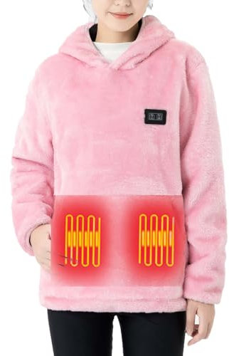 Battnot Beheizbare Hoodie Damen Beheizbare Pullover Herren Plüsch Sweatshirt Beheizte Kapuzenpullover USB Elektrisch Beheizbare Sweatshirt mit Kapuze Bluse Tops Beheizte Hoodies für Männer und Frauen