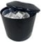 Chabrias Ltd Round Plastic Ice Bucket With Lid, BPA Free, 4 Litre Double Walled Insulation, Ice Buckets, Ice Buckets For Parties, UK Made, Perfect for Home Bars, Bar Accessories (Black)