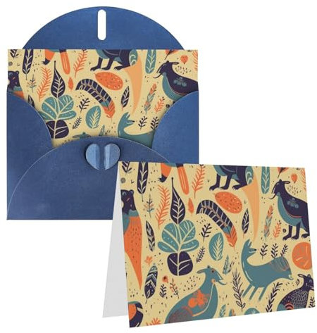 Mioedi Grußkarte mit australischen Tieren, 10,2 x 15,2 cm, Trauerkarte mit Umschlägen, für Party-Einladungen, Geburtstag, Hochzeit, Brautparty