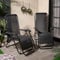 OHS Garden Chairs Set of 2 Black, Garden Recliner Folding Zero Gravity Chairs Comfy Relaxing Sunloungers for Summer Outdoor Chair