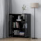 Homgoday Vitrine aus Glas mit 3 Fächern, 2 Türen, Wohnzimmermöbel, Kommode, Esszimmer, Küche, Vitrine aus Holztechnik, Schwarz, 82,5 x 30,5 x 115 cm