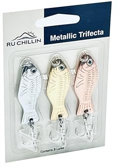 RU CHILLIN | Metallic Trifecta Fishing Spoons Lure 3 Pack - 7g (1/4 oz) Premium Reflective Lures in Gold, Chrome, and Copper, Ideal for Fresh and Saltwater Fishing