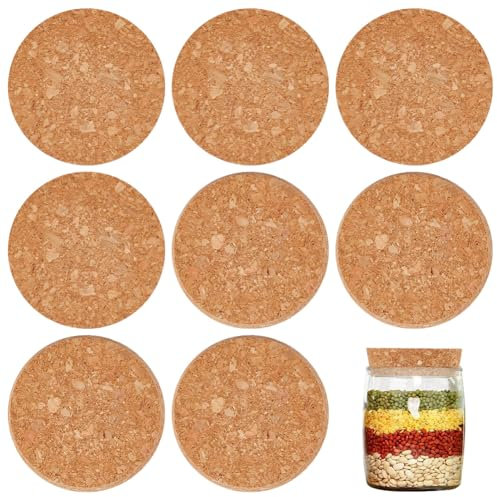 OLYCRAFT 8 Pcs Large Cork Stoppers Tapered Cork Plugs Wood Corks Lids Bottle Lids Cork Stoppers 6.8~7.4cm Wine Bottle Stoppers Wood Jar Cork for Kitchen Wedding Favor Canning - 2cm Thick