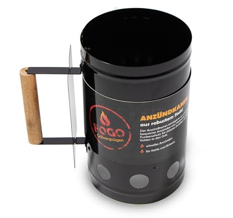 FOGO Cheminée d'allumage noire en acier robuste