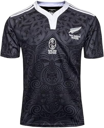 Rugby-Trikot, Rugby-T-Shirt for 100. Jahrestag der neuseeländischen Maori, Fußballtrikot(M)
