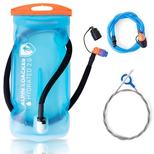 ALPIN LOACKER Outdoor Trinkblase mit Trinkschlauch für Sport und Outdoor I super leichte Wasserblase und Trinkbeutel zum Wandern I Trinksystem BPA frei, 1L