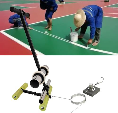 Boden-Klebeband-Applikator, handgeführter Klebebandabroller – Sportplatz-Bodenmarkierungswerkzeug mit Zeichenkreis für Wand- und Bodenmalerei
