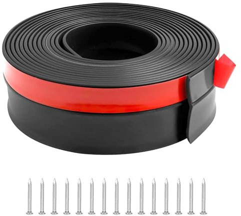 Joint de porte de garage - Bande d'étanchéité universelle pour porte de garage - Étanche et résistant à la pluie - Pour le nettoyage et le séchage du garage - Noir - 20 m