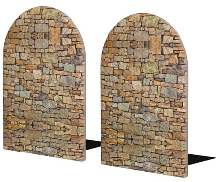 Serre-livres muraux en pierre jaune brique pour étagères, serre-livres lourds, support d'étagère pour la maison, le bureau, la bibliothèque, l'école