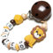 Personalisierte Baby Schnullerkette mit Namen – Verschiedene Modelle für Jungen und Mädchen, Perfektes Geschenk für Babys (orange, braun, silikon, Löwe)