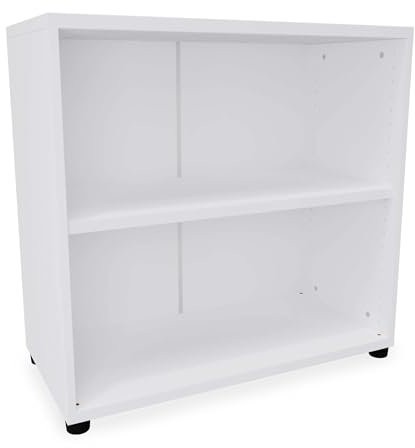 Eigentlich Aktenregal Holz, B80xT40cm, stabiles Büroregal in versch. Größen und Farben, Regal Aktenordnerhöhe, Mehrzweckregal mit höhenverstellbaren Fachböden (Weiß, 2 OH-80x40x78cm)