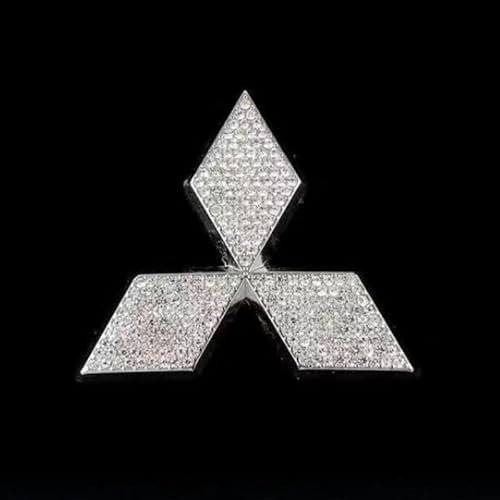 YdSoo Auto Emblem für Mitsubishi L200 Double Cab 2015-2018, Logo Emblem Badge Aufkleber Lenkrad Emblem Aufkleber Kristall Auto-Innenraum Lenkung Logo Dekor Trim Zubehör