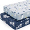 Yukkidds 2er Pack Baby Spannbettlaken Spannbetttücher 140 x 70 cm Elastizität Atmungsaktiv Mikrofaser Matratzenbezug Laken für Kinderbett Beistellbett Babybett, Dunkelblau