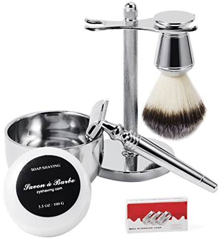 Rasierset für Herren, Rasierpinselhalter, Rasierbecher, Seife, Geschenk-Set