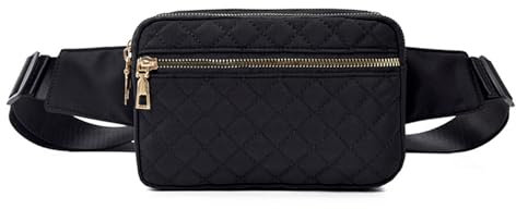 XSDSLS Bauchtasche Damen Gürteltasche Mode Hüfttaschen Brustbeutel Umhängetasche Crossbody Bag leichte Waist Pack Tasche mit verstellbarem Riemen für Laufen Wandern Training Reisen (Schwarz)