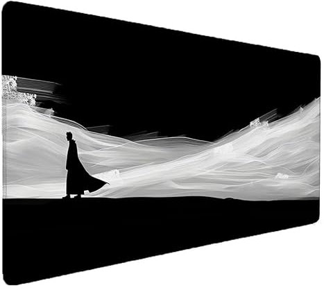 Tapis de Souris Noir, Chiffre Tapis de Souris Gamer XXL 1500x800x3mm Étanche Antidérapante Mouse Pad avec Coutures sur Les Bords - sous Main Bureau - Accessoire Bureau, pour Gamer, PC, Portable D-1