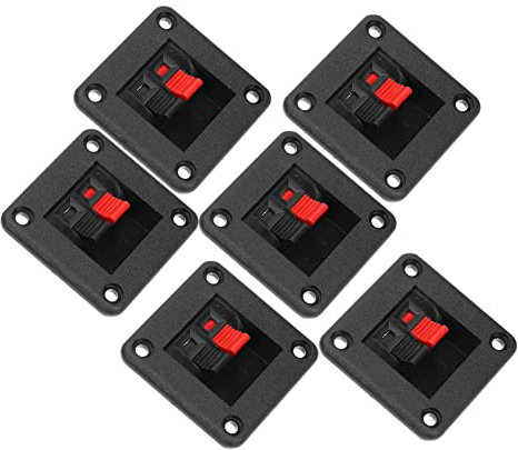 NUOBESTY Stereo Speaker Terminal Connectors for Testing and Quick Installation 6pcs Fast Connection 2-way Wiring Clips Abs and Copper Material for Subwoofer Box and Electronic Devices