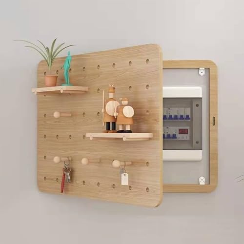 XNKLPY Zählerschrank Verkleidung aus Holz Dekorative Abdeckung für Stromzählerbox und Sicherungskasten Kindersichere Stromkasten Abdeckung zum Verstecken Hässlicher Original Wood Color 35x25cm