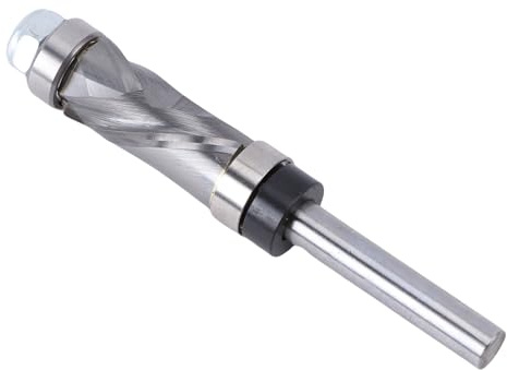 Sxhlseller Double Bearing Carbide Compression Flush Trim Router Bit Accurate Universal Size Spiral Up Down Pattern for Board Edges Trimming and Compact Joint Processing 1/4 Shank 1/2in Cutting Dia