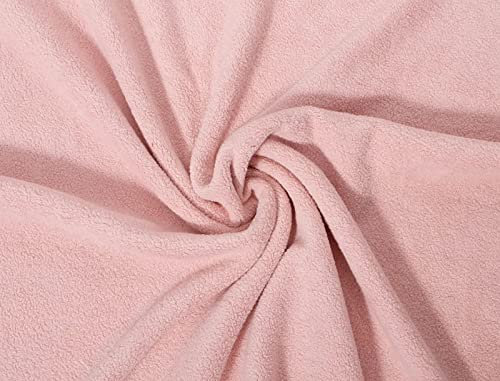 Sweatshirtstoff mit Teddystoff Optik (Rosa) als Meterware zum Nähen, 50 cm
