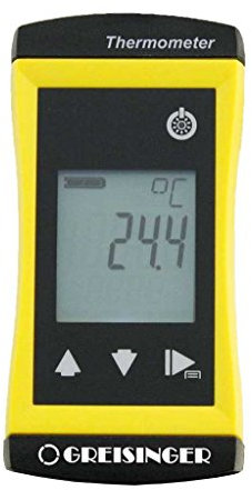 GHM Greisinger G1710 Präzises Universalthermometer mit fest Verbundenem Tauchfühler, Durchmesser 3 mm, gelb