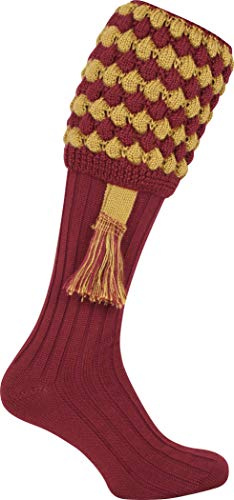 JACK PYKE Pebble Mens Shooting Socks with Garters 72cm - Durable Knee High Hunting Socks for Country Sports & Outdoor Wear - 30% Wool & 70% Acrylic Fabric, Argyle Pattern - Size 8–11UK