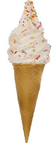 Softeis in Waffel Streusel weiß-natur-bunt 6 cm Durchmesser Lebensmittelattrappe Fake Food Attrappe