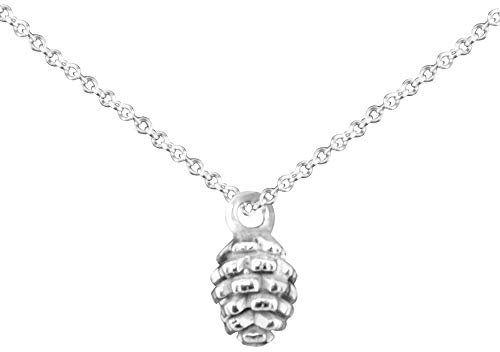 Kette & Anhänger Zapfen | 925 Sterling Silber | Filigrane Silberkette und Schmuck - Anhänger | Geschenk-Box