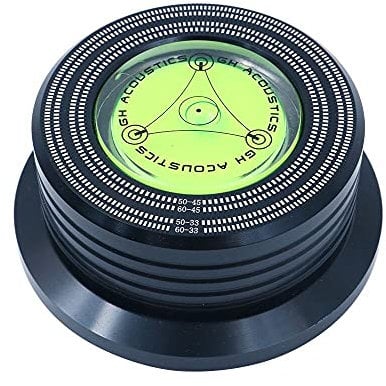 DollaTek 50 / 60Hz Bubble Level Rilevamento velocità Giradischi LP in Vinile Disco Lega Record Peso Stabilizzatore Clamp - Nero