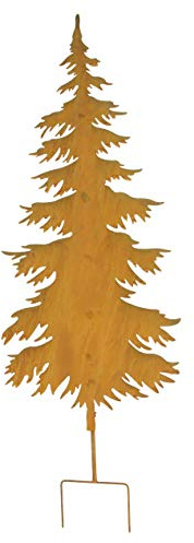 FRANK FLECHTWAREN Gartenstecker Tanne, tolle Gartendeko in Rostoptik, 45 x 84 cm, EIN Highlight für jeden Garten
