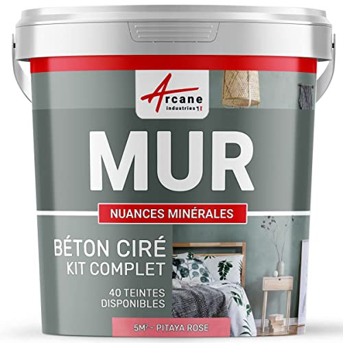 BETON CIRÉ: KIT KUNSTHARZ-BETONBESCHICHTUNG - WÄNDE, BÖDEN, TREPPEN, DEKORATIVE BESCHICHTUNG - IN VERSCHIEDENEN FARBEN VERFÜGB - Pitaya-Rosa - kit 5 m² - mattes Finish