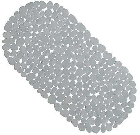 Relaxdays Tapis Fond de Baignoire, Optique Pierre, antidérapant, avec ventouses, pour Salle de Bain, lxP: 66,5 x 34,5 cm, Gris