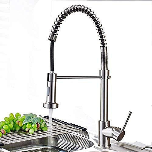 Chongyang Miscelatore Monocomando Miscelatore Da Cucina Miscelatore Per Lavello Con Doccette Estraibili In Acciaio Inox Miscelatore Per Doccia Da Cucina A 360 ° In Nichel Spazzolato A Spirale