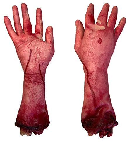 TOYANDONA Lot de 2 bras humains réalistes pour Halloween - Bloody Blood - Pour maison hantée