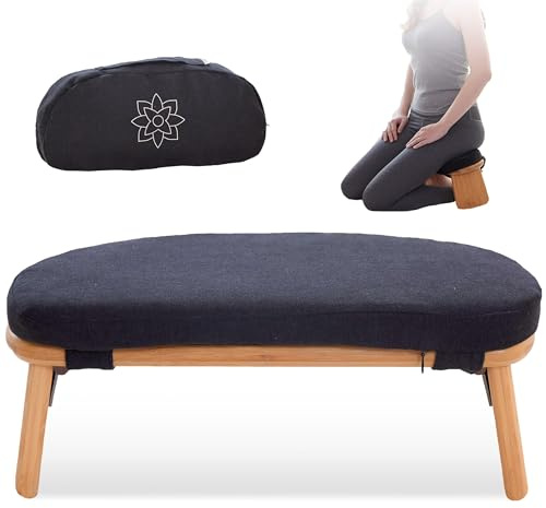 Mindful & Modern Meditation Faltbare Bank,Kleiner Klappstuhl mit Verriegelung Magnetscharnieren,Tragbarer Sitz für Knien oder Kreuzbeinstuhl,Meditationszimmer Essentials,Yoga-Zubehör für Frauen