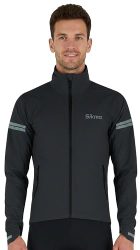 Sikma MENS CYCLING WATERPROOF JACKETS RUNNING TOPS HOODED JACKET WINDPROOF OUTDOOR CASUAL JACKET (GREY, l)