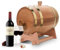 3L Weinfass aus Eiche, Eichenfass Holzfass Aufbewahrung Vintage Wood Eiche Holz Weinfass Spender mit Holz-Halterung für Whisky Bourbon Tequila