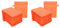 Betz Lot de 20 Gants de Toilette Premium Taille 16x21 cm 100% Coton Couleur orangé Sang