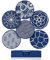 Drink Coasters Set of 6, Blue Round Silicone Rubber Cup Pad with Square Storage Box Non-slip Mug Mat Decorative Cup Coasters for Homes Bars Coffee & Most of Cups Beer Mug Wine Glass Bottle - 9.8cm