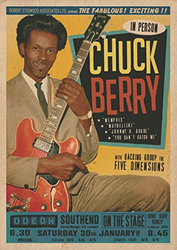 CHUCK BERRY & THE FIVE DIMENSIONS POSTER LIVE ON STAGE LONDON ODEON SOUTHEND
