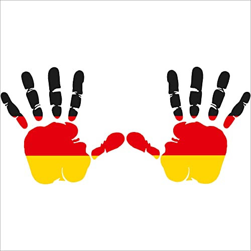 INDIGOS UG Aufkleber - Autoaufkleber - Deutschland - 2X Hand Set 10x9,5 cm - Heckscheibe - Heckscheibenaufkleber - Sticker Tuning Boot Auto Laptop LKW