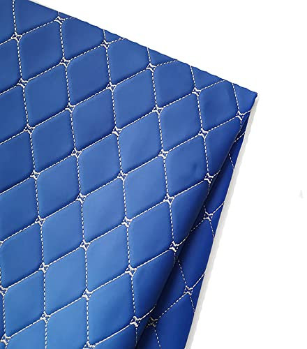 Yimihua Kunstleder gesteppt kaschiert Leder Stoff Kunstleder Meterware Bezugsstoff Polsterstoff Lederoptik für Handwerk DIY nähen 1,4m breit (Color:Blau)