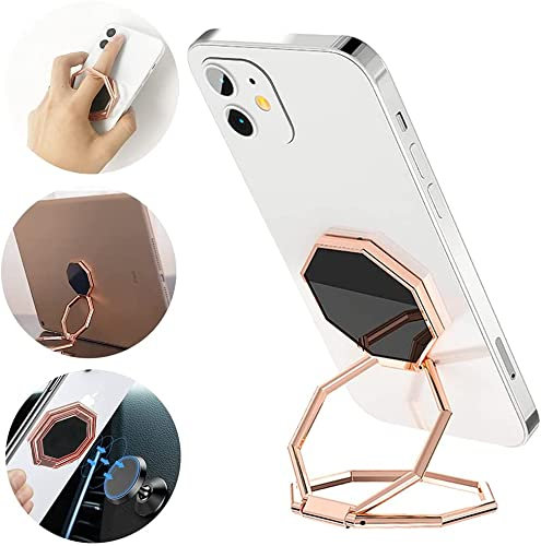 mciskin Anneau de Support pour téléphone Portable - Rotation à 360°-Ultra Fin - Pliable - Compatible avec iPhone, iPad,Smartphones,tablettes,Support magnétique (Or Rose)