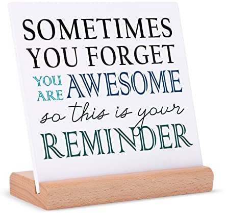 Niyewsor Gifts for Women Men - You Are Awesome Inspirational Gifts for Employees Coworker Friends, Friendship Gift, Thank You Gift, Motivational Gift Plaque with Wooden Stand