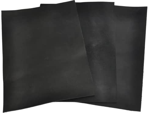 HAPPER STUDIO Rindsleder. Stärke 1,7mm. Pull-Up, Crazy Horse gewachstes Leder. A4 x 3 Stücke (Schwarz)