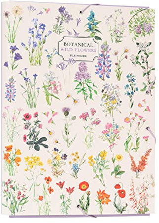 Kokonote Mappe A4 - Eckspannmappe Wild Flowers - Heftmapppe A4 Jungen und Mädchen - Sammelmappe A4 mit Gummizug, Rosa Flowers, CSG0117